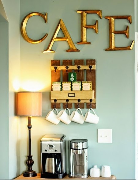 Copper Letters Coffee Bar #coffeebar #coffeestation #decorhomeideas