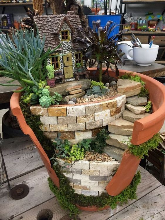 Cottage Fairy Garden #fairygarden #diy #decorhomeideas