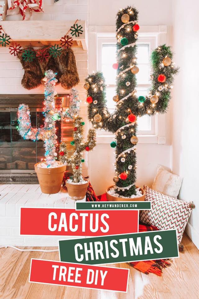 DIY Cactus Christmas Tree #Christmas #trees #decorhomeideas