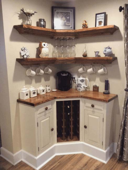 DIY Corner Coffee Station #coffeebar #coffeestation #decorhomeideas