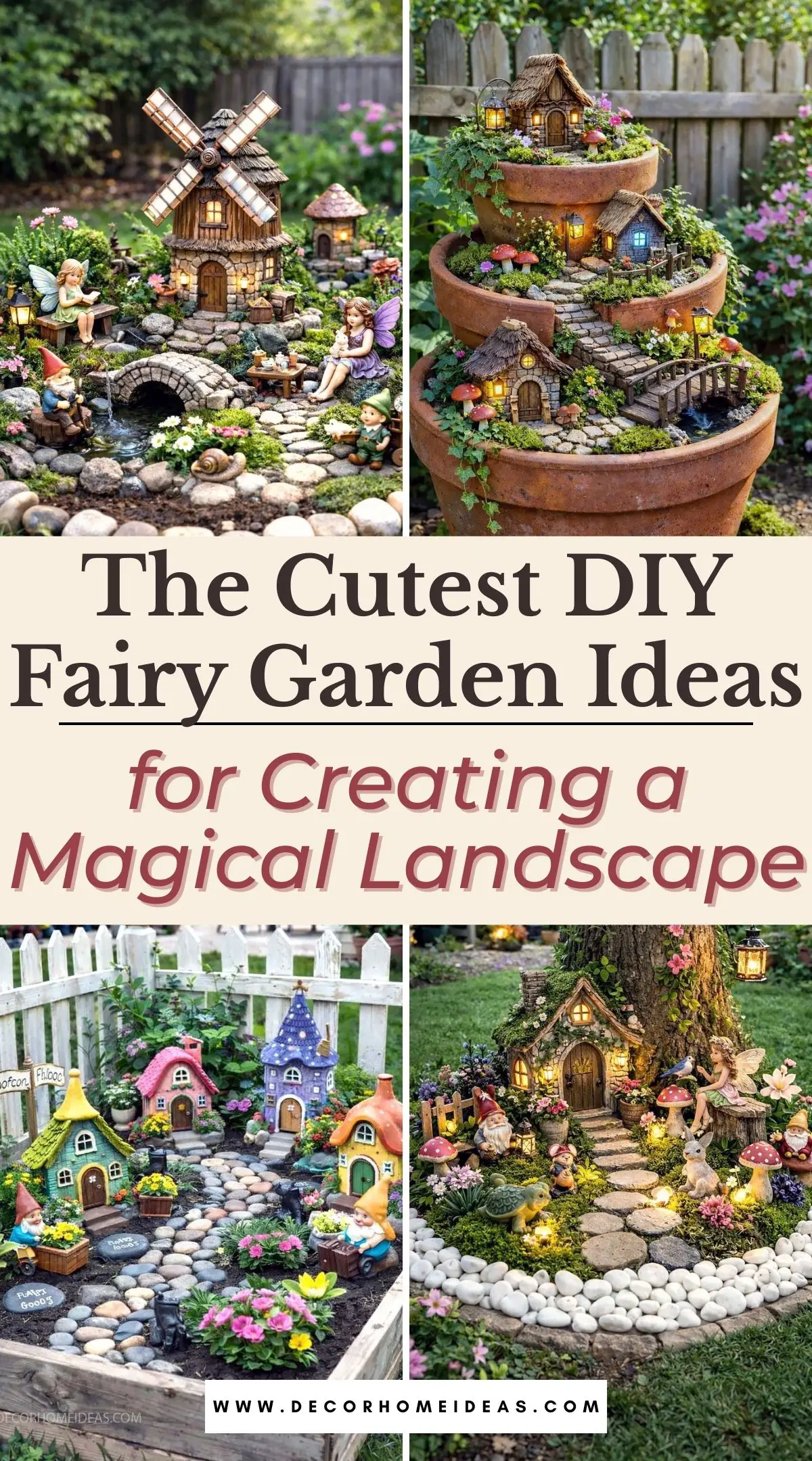 See the cutest DIY fairy garden ideas trending on Pinterest. From enchanted fairy houses and miniature bridges to magical fairy lights and tiny garden paths, these fairy garden designs will inspire you to create a magical miniature world right at home.