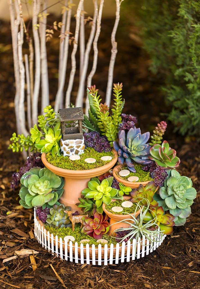 Fairy Garden Wishing Well #fairygarden #diy #decorhomeideas