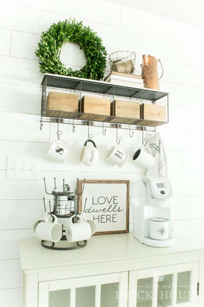 Farmhouse Coffee Bar #coffeebar #coffeestation #decorhomeideas