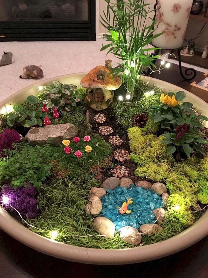 Gorgeous Indoor Fairy Garden #fairygarden #diy #decorhomeideas