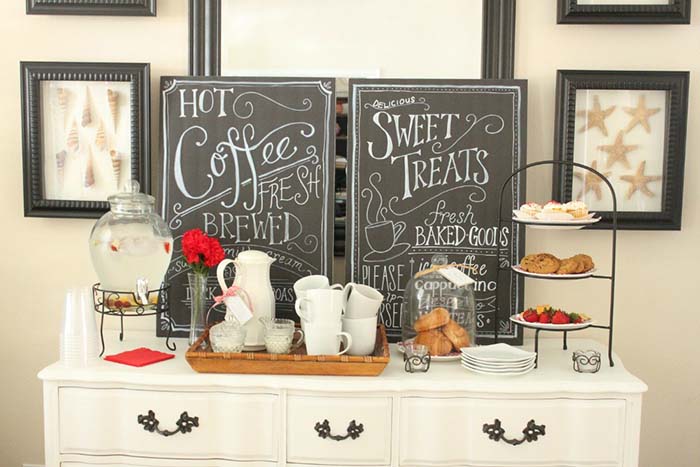 Inviting Coffee Station #coffeebar #coffeestation #decorhomeideas