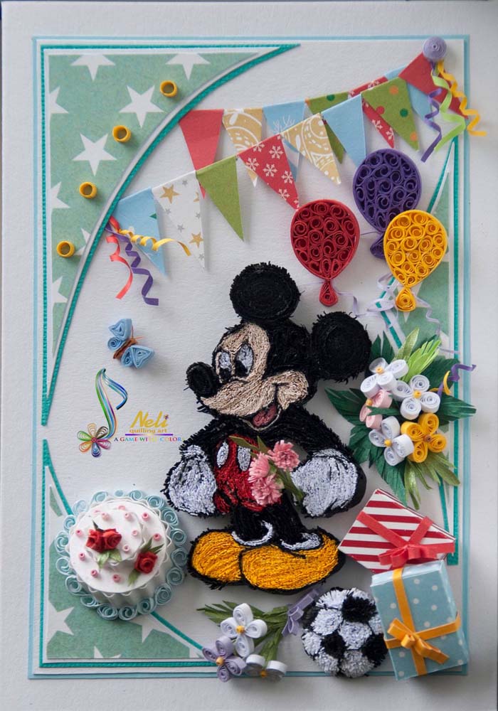 Mickey Mouse Paper Quilling Cards