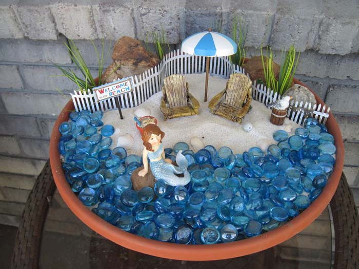 Mermaid Miniature Garden #fairygarden #diy #decorhomeideas