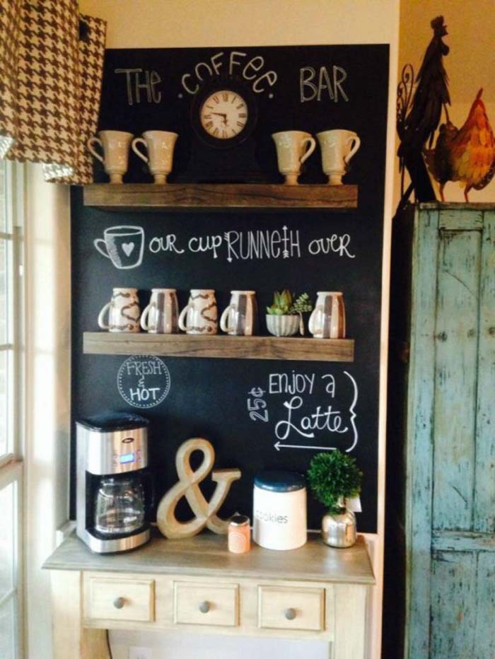 Old Rustic Coffee Station #coffeebar #coffeestation #decorhomeideas