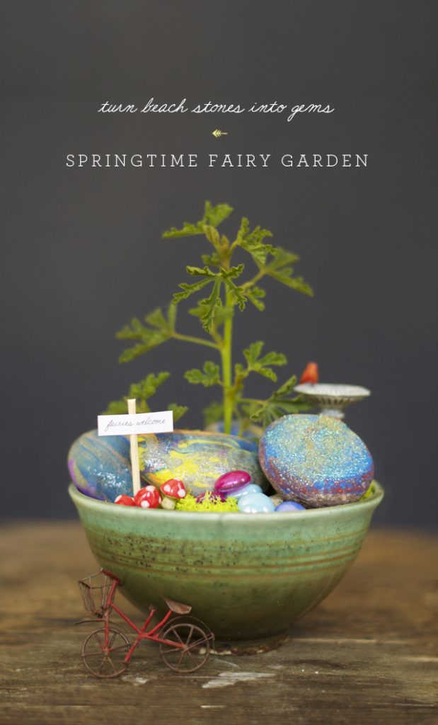 Painted Rocks Springtime Fairy Garden #fairygarden #diy #decorhomeideas