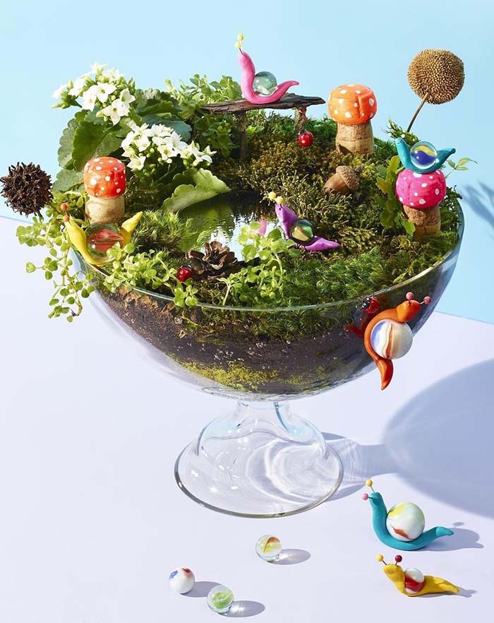 Pedestal Bowl Fairy Garden #fairygarden #diy #decorhomeideas