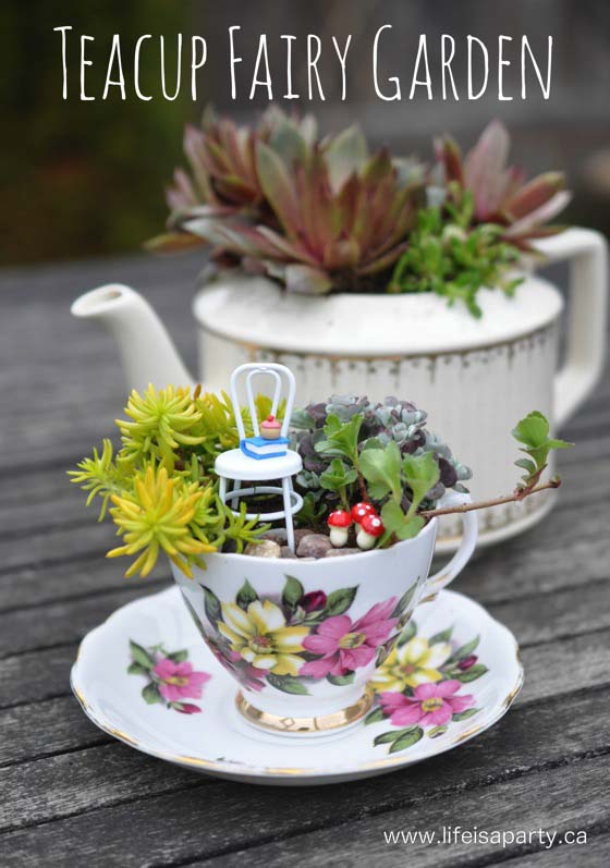 Teacup Fairy Garden #fairygarden #diy #decorhomeideas