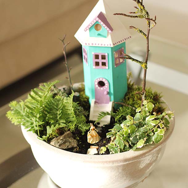 Tower House Fairy Garden #fairygarden #diy #decorhomeideas