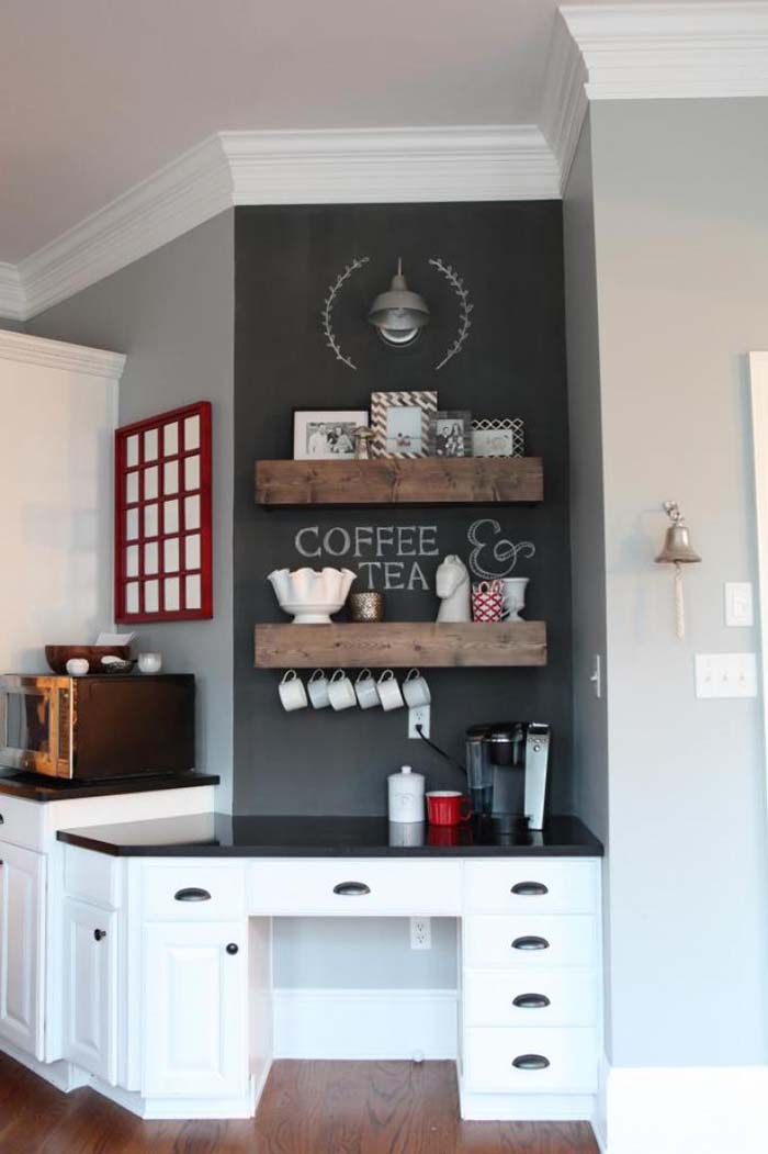 Turn Desk Into Coffee Station #coffeebar #coffeestation #decorhomeideas