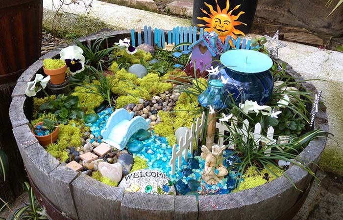 Turquoise Fairy Garden Ideas #fairygarden #diy #decorhomeideas