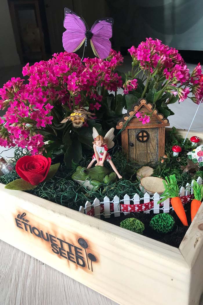 Wood Box Fairy Garden #fairygarden #diy #decorhomeideas