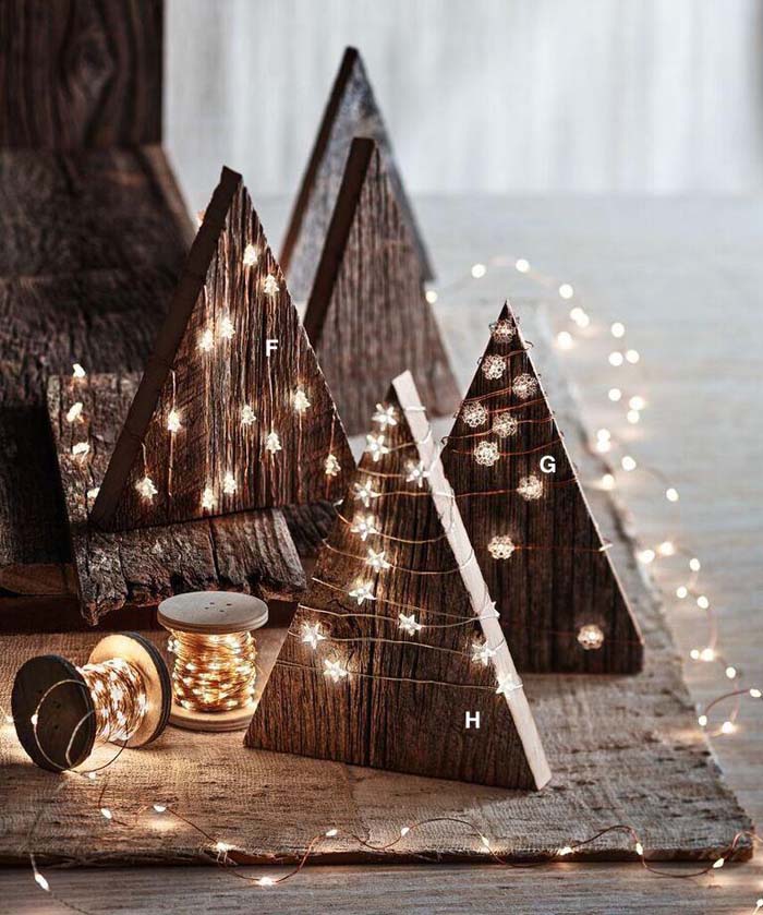 Holiday Shapes LED Lights #Christmas #rustic #diy #decorhomeideas 