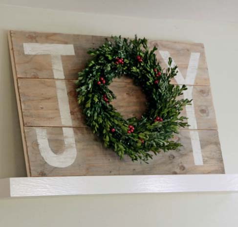 Joy Holiday Sign Christmas Wall Art #Christmas #rustic #diy #decorhomeideas 