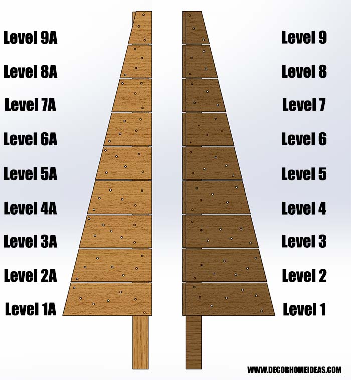 Wooden Christmas Tree Levels