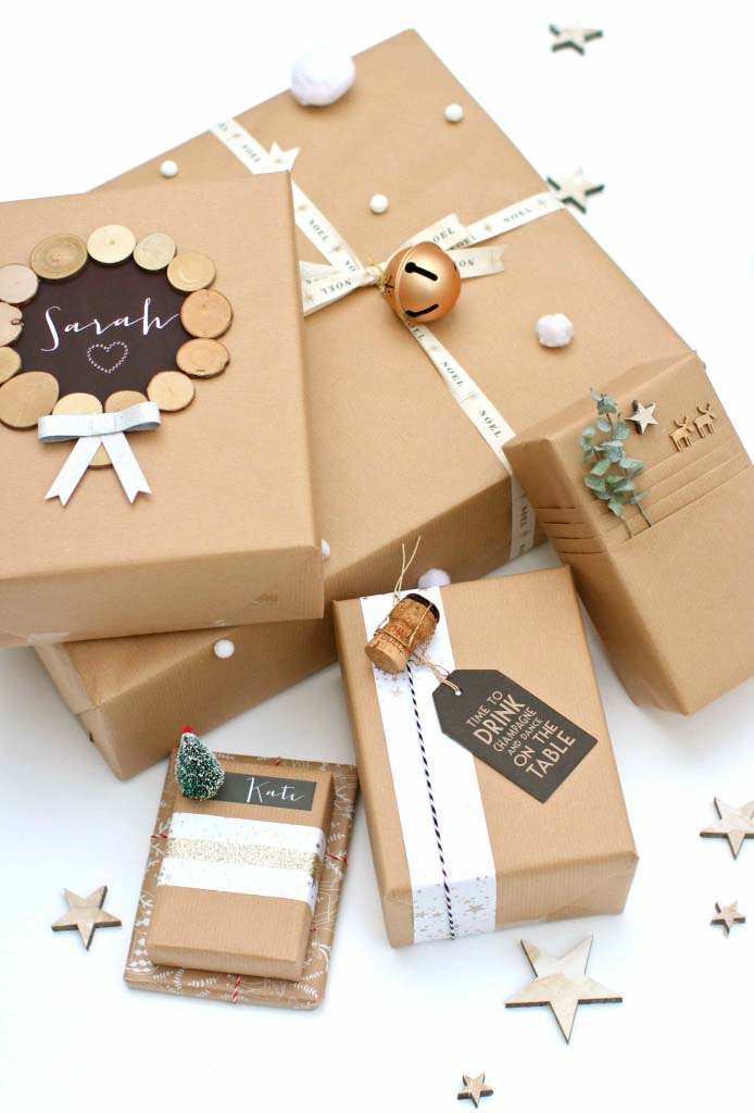 Brown Paper Packages Tied Up with String #Christmas #diy #gift #wrapping #decorhomeideas