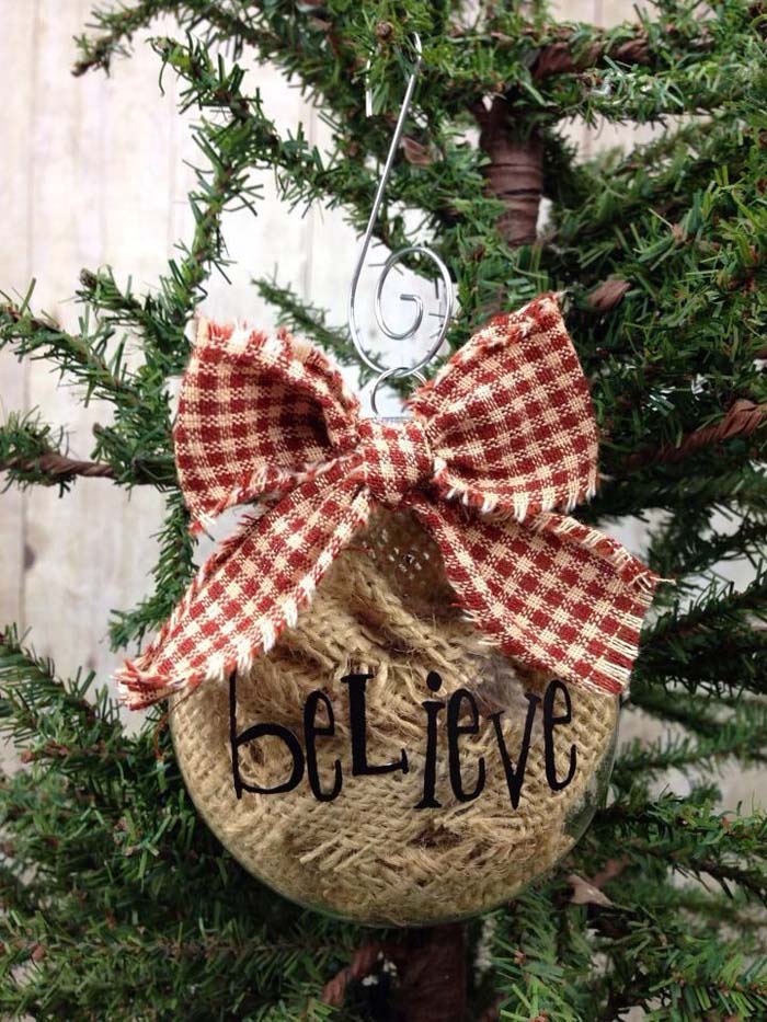 Burlap Christmas Ornaments