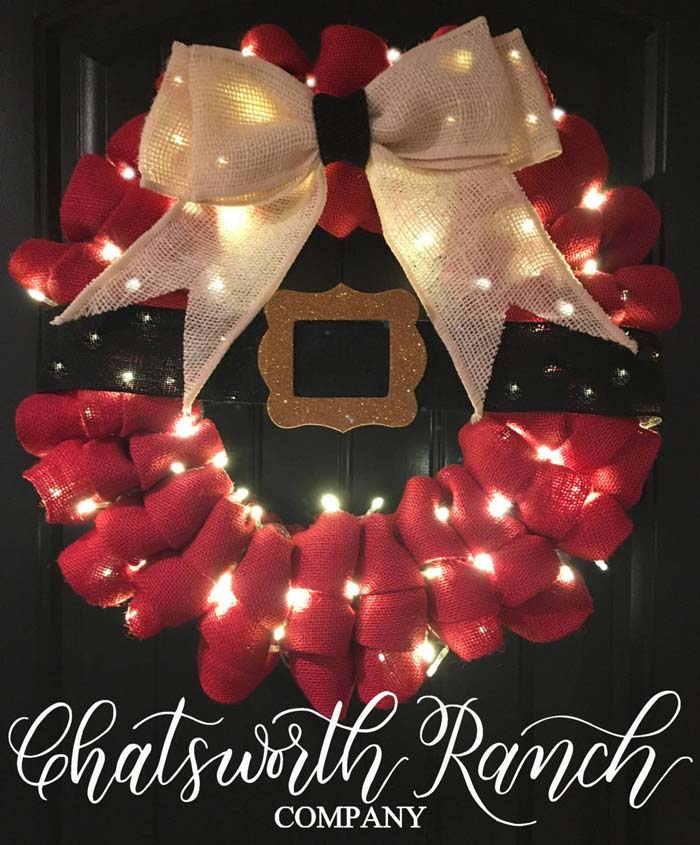 Burlap Santa Wreath #Christmas #diy #wreath #decorhomeideas