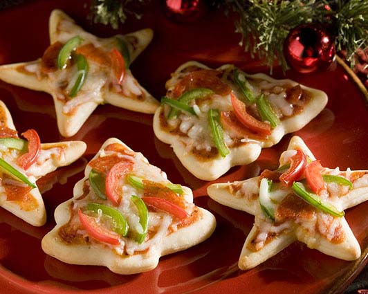 Christmas Cookie Cutter Mini Pizzas