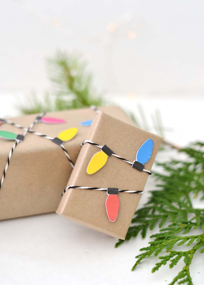 Christmas Lights Garland #Christmas #diy #gift #wrapping #decorhomeideas