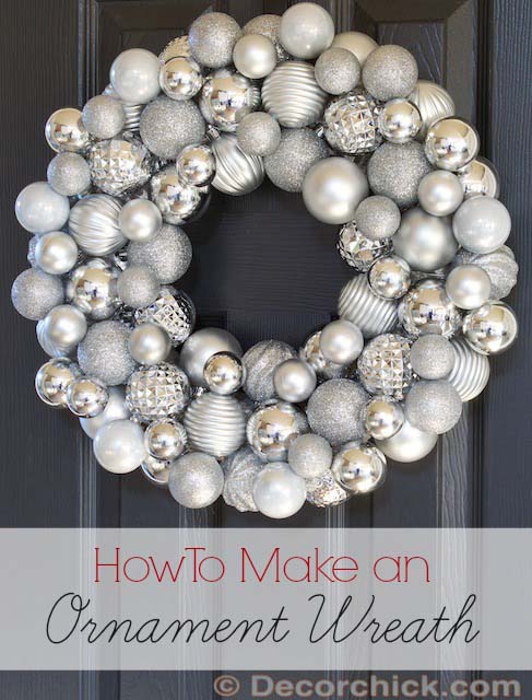 Christmas Ornament Wreath #Christmas #diy #wreath #decorhomeideas