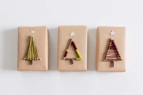 Christmas Tree Twigs #Christmas #diy #gift #wrapping #decorhomeideas