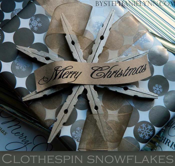 Clothespin Snowflake Ornament