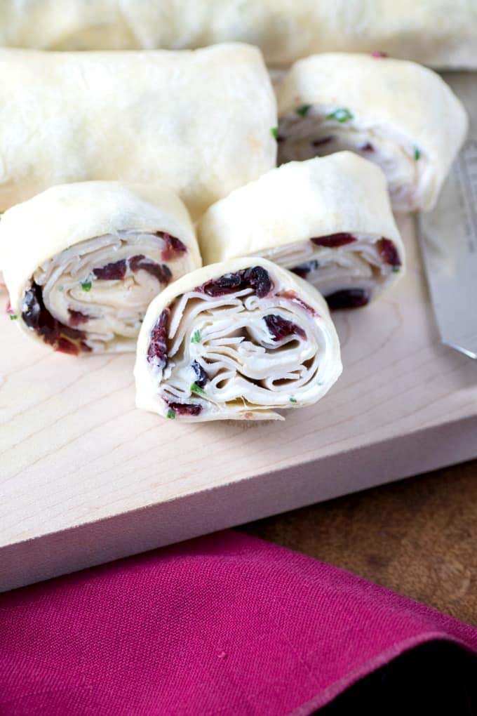 Cranberry Turkey Pinwheels