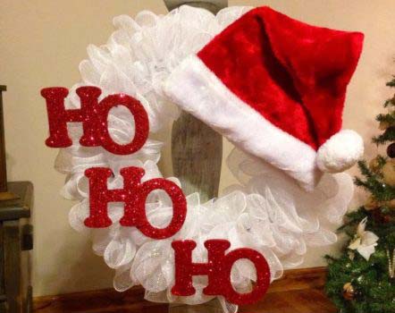 Deco Mesh Christmas Wreath #Christmas #diy #wreath #decorhomeideas