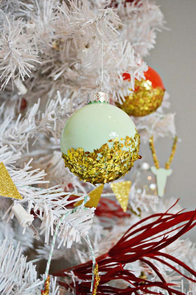 Dipped Glitter Ornaments