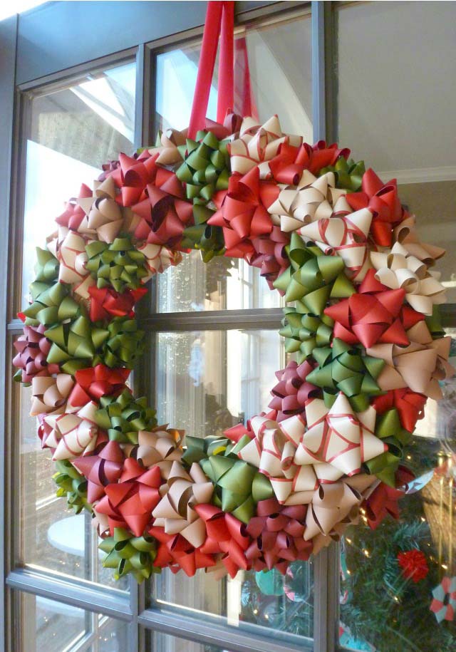 Diy Christmas Bow Wreath #Christmas #diy #wreath #decorhomeideas