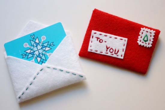 DIY Felt Gift Card Envelope #Christmas #diy #stocking #stuffer #decorhomeideas