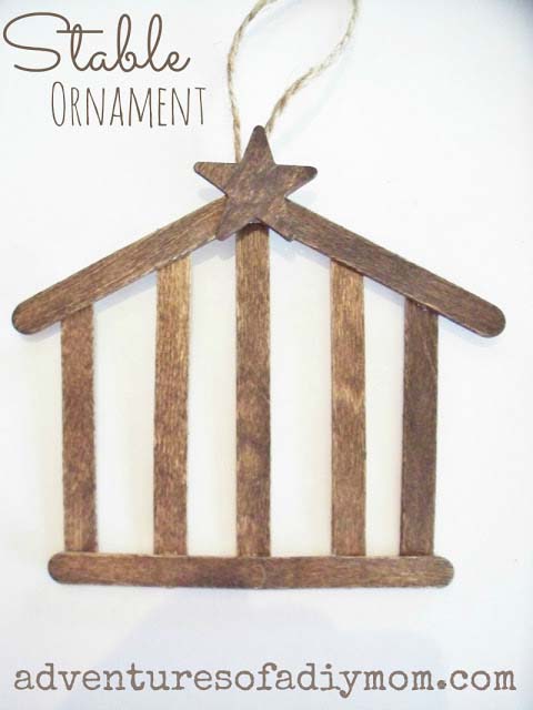 DIY Stable Nativity Ornament