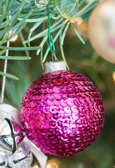 Easy DIY Sequin Ribbon Ornament