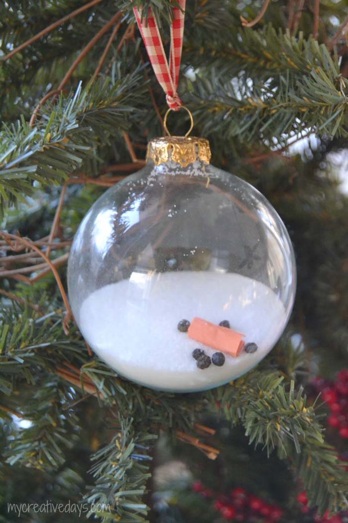 Easy Homemade Christmas Idea Melted Snowman Ornament