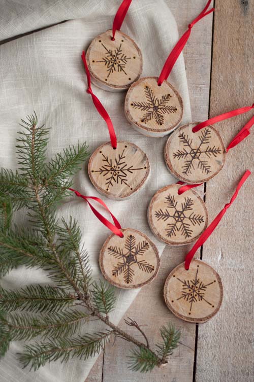 Etched Birch Ornaments