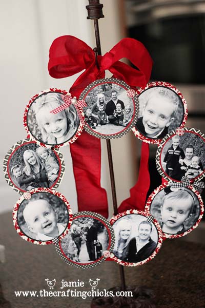 Family Photo Wreath #Christmas #diy #wreath #decorhomeideas