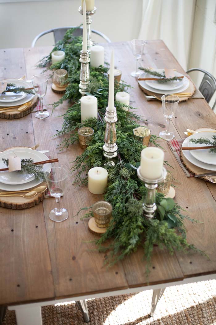 Farmhouse Christmas Tablescape #Christmas #natural #decoration #decorhomeideas