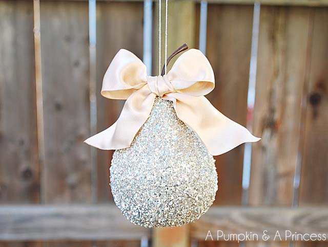 German Glass Glitter Pear Ornament