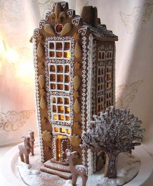 Gingerbread Skyscraper #Christmas #gingerbread #house #decorhomeideas