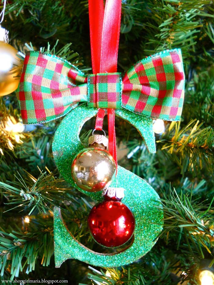 Glitter Monogrammed Ornaments