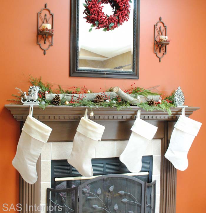 Holiday Table Centerpiece #Christmas #natural #decoration #decorhomeideas