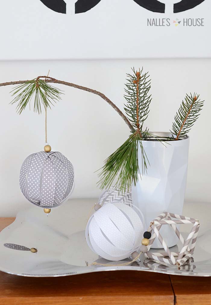 Homemade Paper Ball Ornaments
