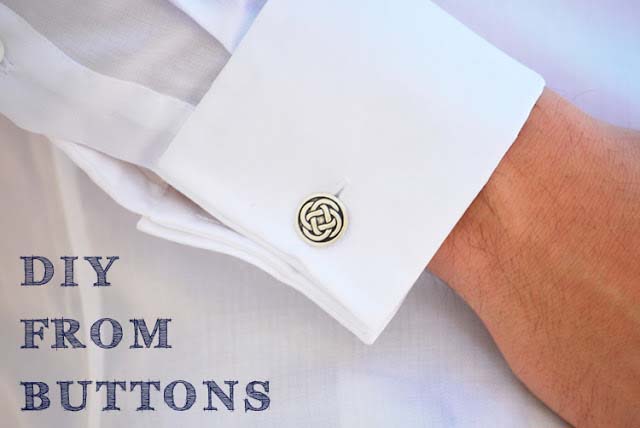 How To Make Double Buttons Shirt Cufflinks Cuff #Christmas #diy #stocking #stuffer #decorhomeideas