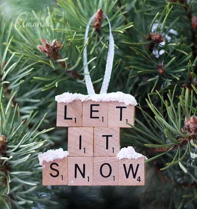 Let it Snow Scrabble Tile Ornament