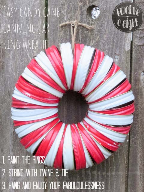 Mason Jar Lid Wreath #Christmas #diy #wreath #decorhomeideas