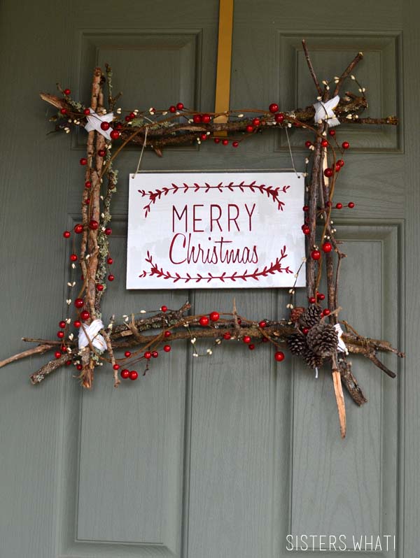 Merry Christmas Scandinavian Wreath #Christmas #natural #decoration #decorhomeideas